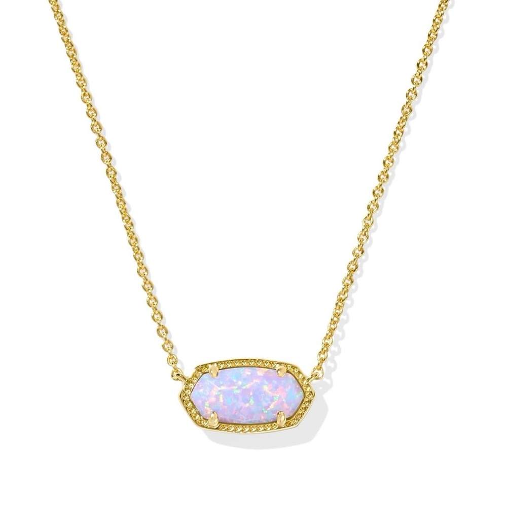 Kendra Scott Elisa Gold Necklace with Lilac Opal Stone - Picture 7 of 8